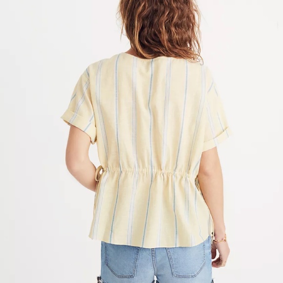 Drawstring-Waist Shirt in Atlantic Stripe - Picture 3 of 4